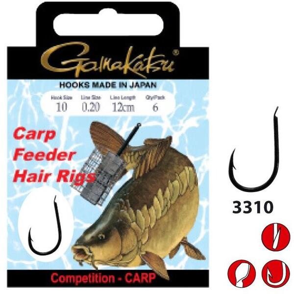 GAMAKATSU CARLIG CARP HAIR 3310B 0,18MM10BUC/PL