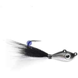 JIG BIG EYE BUCKTAIL BLACK SILVER/BW SILVER CRYSTAL FLASH 14G