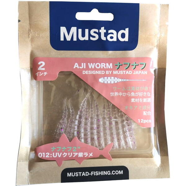 MUSTAD NALUCA AJI MICRO NAF 5CM UV CLEAR/PURPLE GLITTER