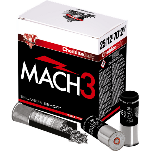 CHEDDITE CARTUS MACH3 RED CAL.12/70/24G/2,4MM (7,5) TRAP