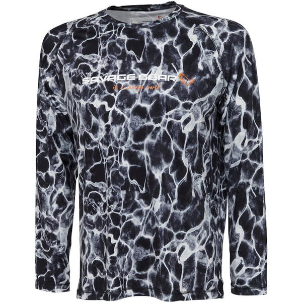 SAVAGE GEAR BLUZA NIGHT UV BLACK WATERPRINT MAR.M