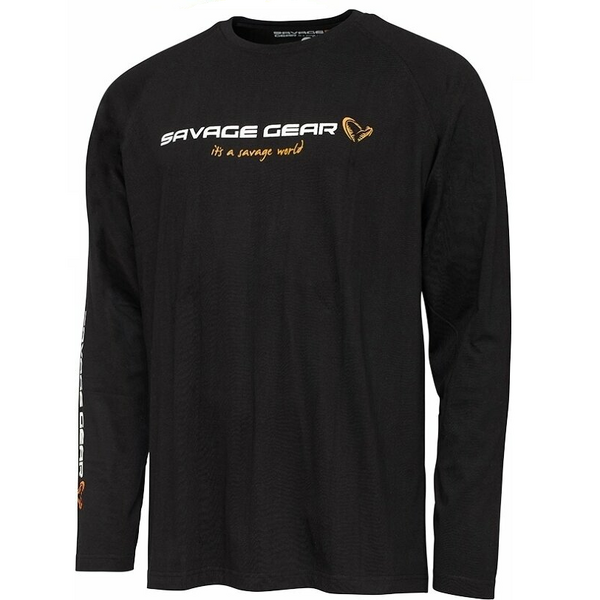 SAVAGE GEAR TRICOU SIGNATURE LOGO LONG SLEEVE BLACK CAVIAR MAR.L