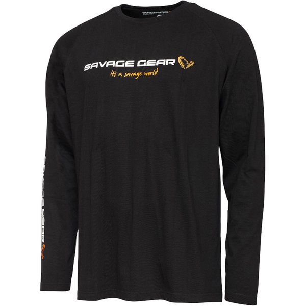 SAVAGE GEAR TRICOU SIGNATURE LOGO LONG SLEEVE BLACK CAVIAR MAR.XL