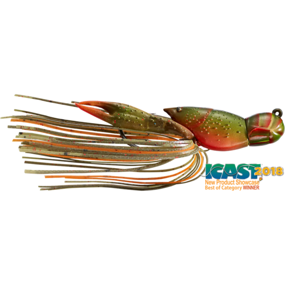 LIVE TARGET HOLLOW CRAWFISH JIG 4CM/11G 145 OLIVE/ORANGE