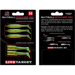 LIVE TARGET REZERVA BAITBALL SPINNER RIG MEDIUM 856 LIME CHART/GOLD