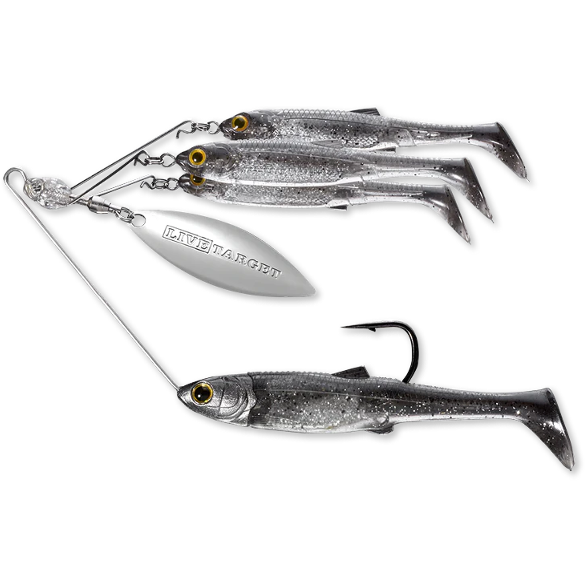 LIVE TARGET MINNOW RIG SPINNERBAIT LARGE/14G SMOKE/SILVER