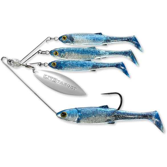 LIVE TARGET MINNOW RIG SPINNERBAIT LARGE/14G BLUE/SILVER - Arrow