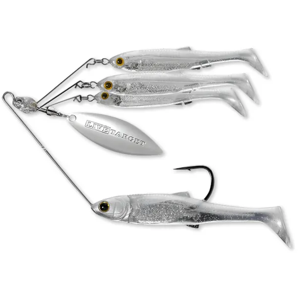 LIVE TARGET MINNOW RIG SPINNERBAIT LARGE/14G PEARL WHITE/SILVER