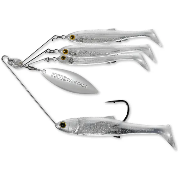 LIVE TARGET MINNOW RIG SPINNERBAIT MEDIUM/14G PEARL WHITE/SILVER