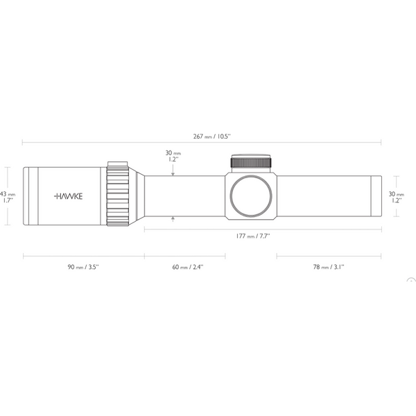 HAWKE LUNETA VANTAGE WA FD 1-8X24 L4A/IR/30MM