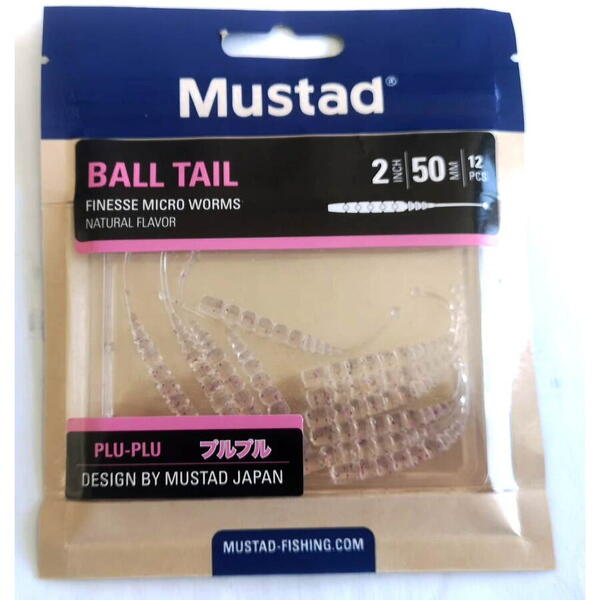 MUSTAD NALUCA AJI BALL TAIL 5CM CLEAR LUMIN. S.GLITTER 12BUC/PL