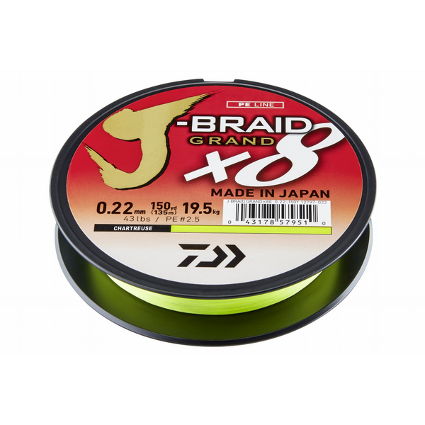 DAIWA J-BRAID GRAND X8E CHARTR. 018MM/12,5KG/270M