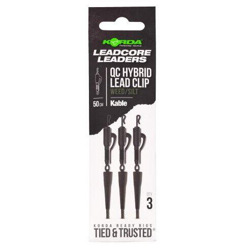 KORDA MONT. KABLE QC HYBRID LEAD CLIP 50CM WEED