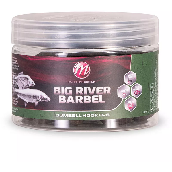 MAINLINE BIG RIVER BARBEL DUMBELL HOOKBAITS - 15X18MM