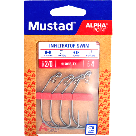 MUSTAD CARLIG OFFSET INFILTRATOR SWIM 2BUC/PL
