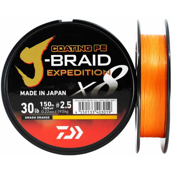 DAIWA FIR J-BRAID EXPEDITION X8 PE018MM/12,3KG/150M ORANGE