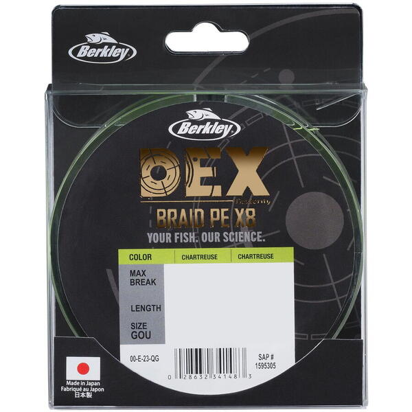 BERKLEY TEXTIL  DEX X8 PE CHARTREUSE 014MM/21,9KG/150M