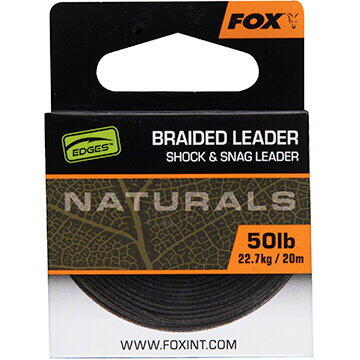 FOX FIR TEXTIL EDGES NATURALS BRAIDED LEADER 50LB/22,7KG/ 20M