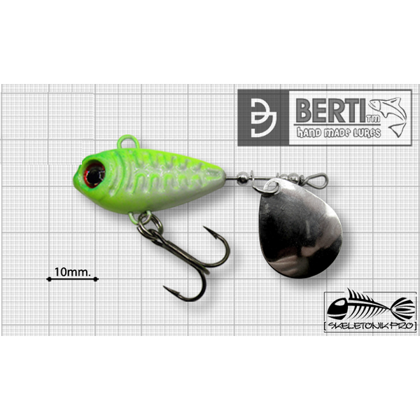 BERTI SPINNER SKELETONIK PRO COLORADO NICKEL 13G WHITE-CHARTREUSE