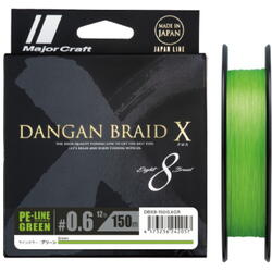 FIR TACKLE MAJOR CRAFT DANGAN BRAID CROSS DBX8 VERDE150M/1GR