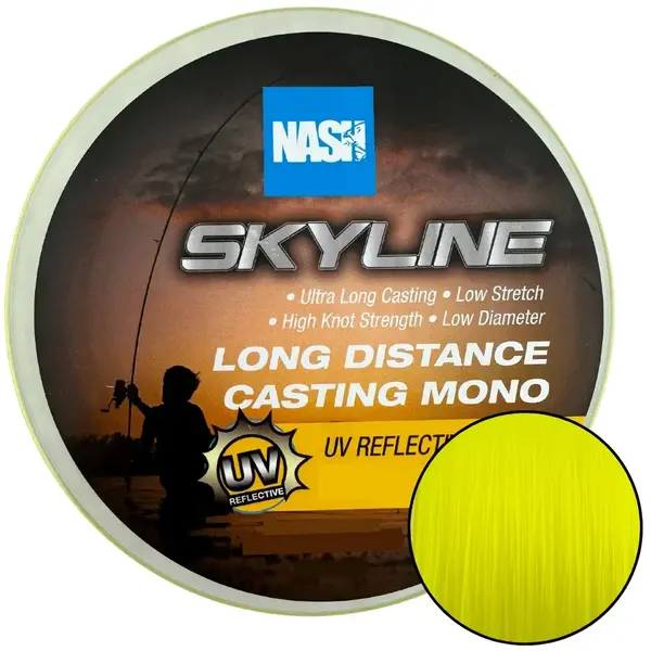 NASH TACKLE FIR SKYLINE MONO UV YELLOW 4,5KG/028MM/1000M
