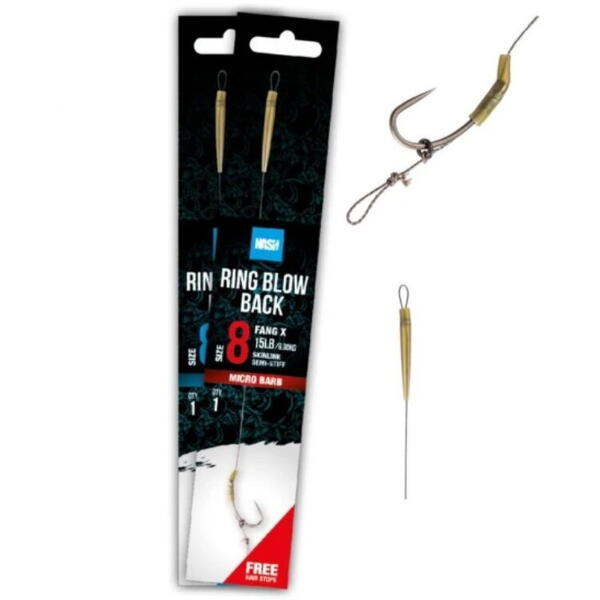 NASH TACKLE MONTURA TUBE BLOW BACK RIG BARBED NR.8