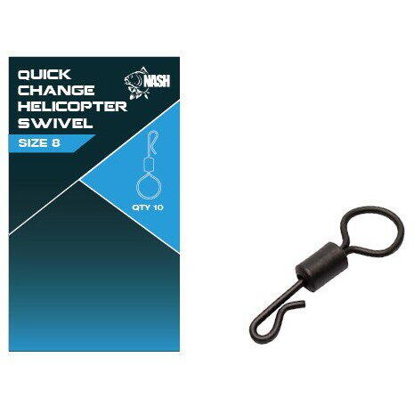 NASH TACKLE VARTEJ QUICK CHANGE HELICOPTER SWIVEL 10BUC/PL NR.8