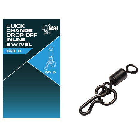 NASH TACKLE VARTEJ QUICK CHANGE DROP OFF INLINE SWIVEL 8BUC/PL NR.8
