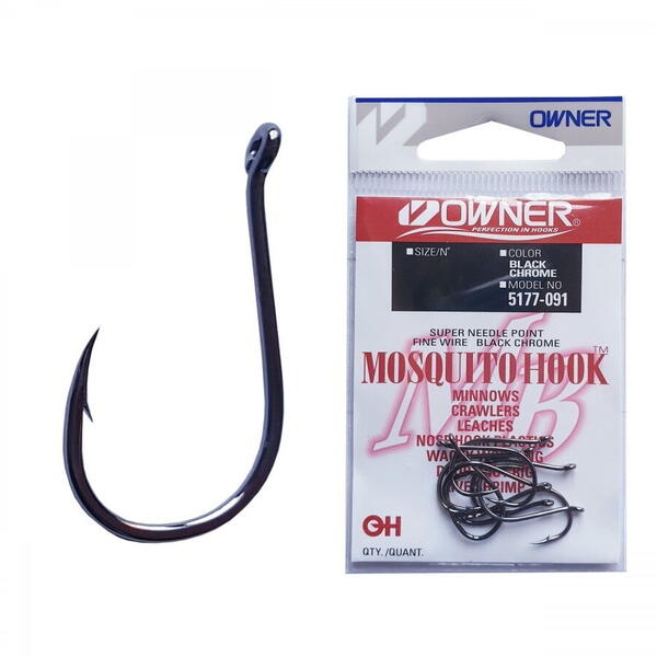 OWNER CARLIG 5177 MOSQUITO HOOK BLACK CHROME 12BUC/PL NR.8