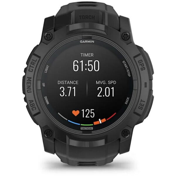 GARMIN CEAS INSTINCT.3 AMOLED TACTICAL BLACK CUREA NEAGRA 50MM