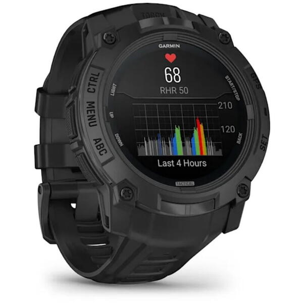 GARMIN CEAS INSTINCT.3 AMOLED TACTICAL BLACK CUREA NEAGRA 50MM