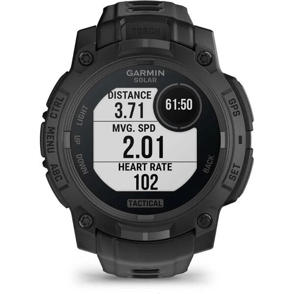 GARMIN CEAS INSTINCT.3 SOLAR TACTICAL BLACK CUREA NEAGRA 45MM