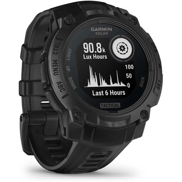 GARMIN CEAS INSTINCT.3 SOLAR TACTICAL BLACK CUREA NEAGRA 45MM