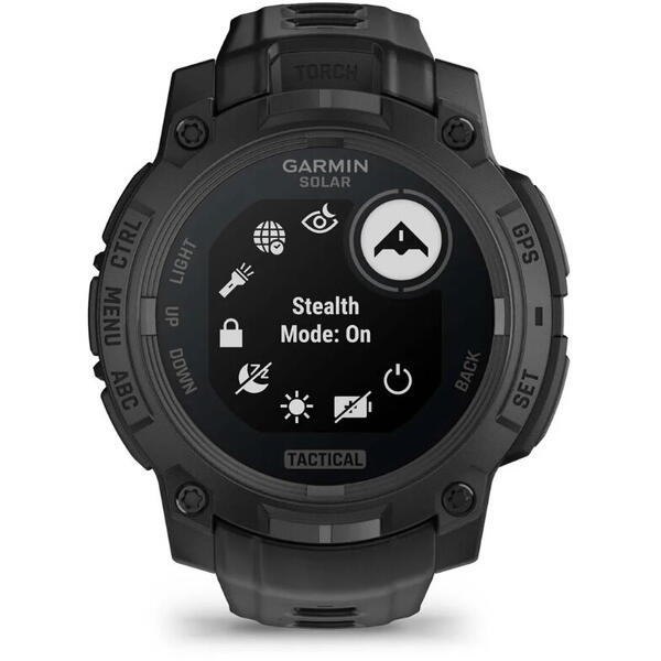 GARMIN CEAS INSTINCT.3 SOLAR TACTICAL BLACK CUREA NEAGRA 45MM