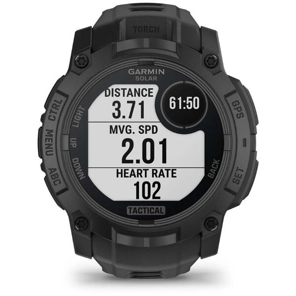 GARMIN CEAS INSTINCT.3 SOLAR TACTICAL BLACK CUREA NEAGRA 50MM