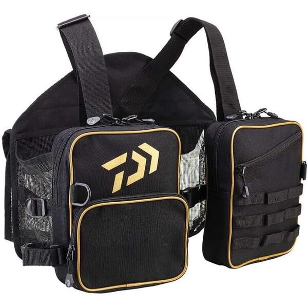 DAIWA VESTA GILET WADING BLACK-GOLD 46X38CM