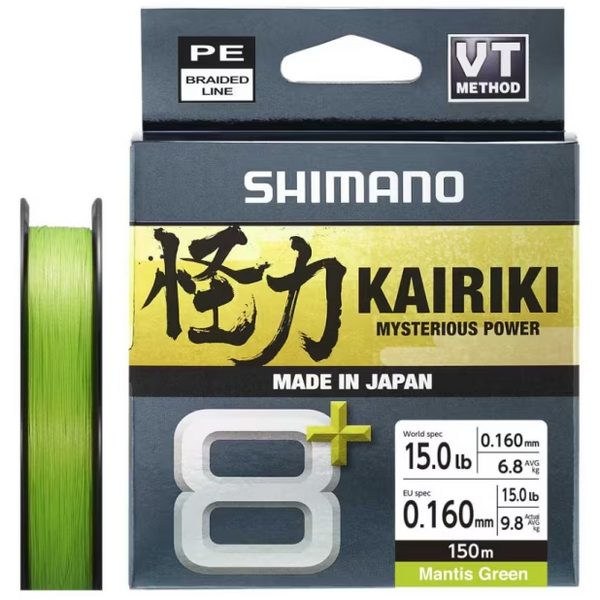 SHIMANO FIR TEXTIL KAIRIKI 8+ GREEN 016MM/11,1KG/150M
