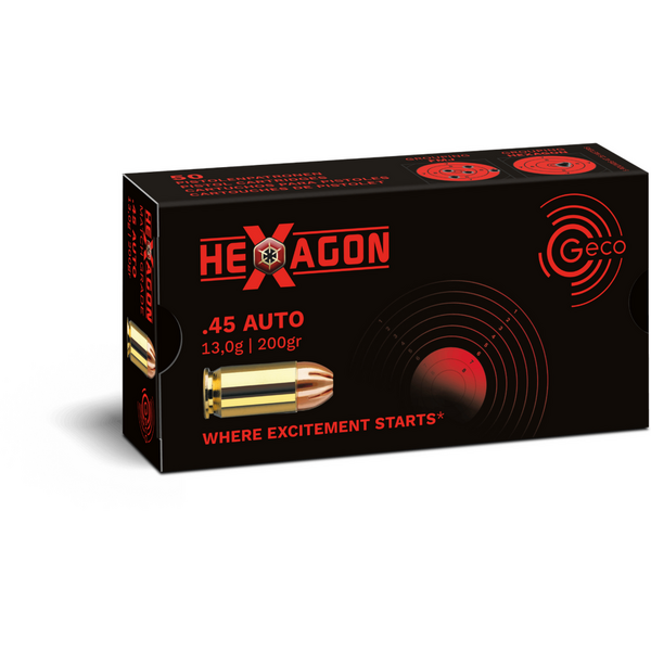 GECO CARTUS .45 AUTO/HEXAGON/13,0G