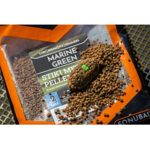 PRESTON INNOVATION PELETE SONUBAITS MARINE GREEN STIKI METHOD PELLET 2MM 650G