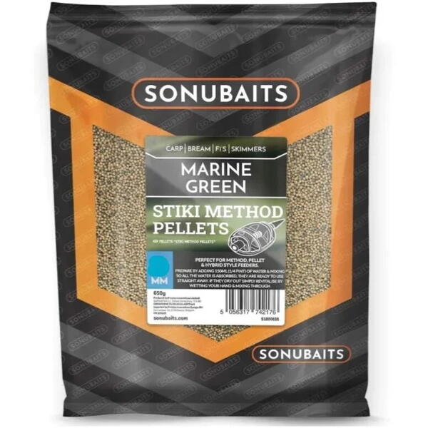 PRESTON INNOVATION PELETE SONUBAITS MARINE GREEN STIKI METHOD PELLET 4MM 650G