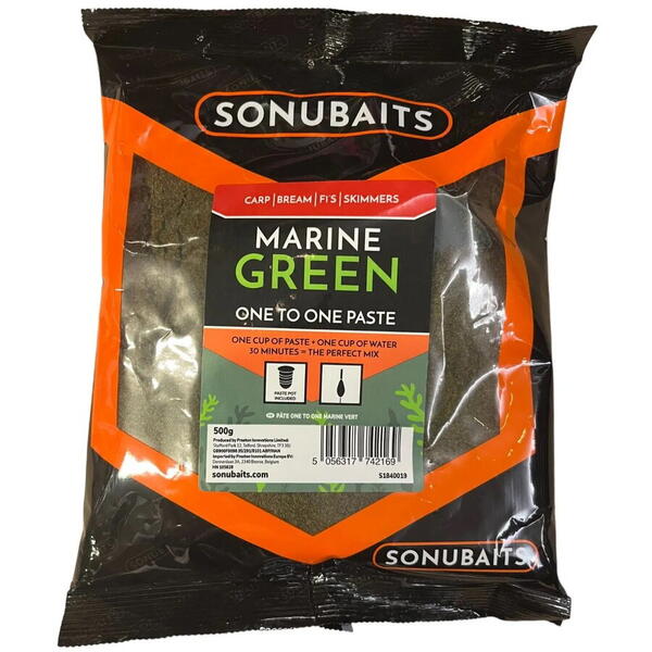 PRESTON INNOVATION PASTA SOLUBILA SONUBAITS ONE TO ONE PASTE MARINE GREEN  500G