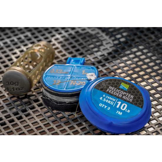 PRESTON INNOVATION MONTURA HELICOPTER FEEDER RIGS 028MM/4,54KG/7M 3BUC/PL
