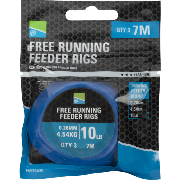 PRESTON INNOVATION MONTURA  FREE RUNNING FEEDER RIGS 028MM/4,54KG/7M 3BUC/PL