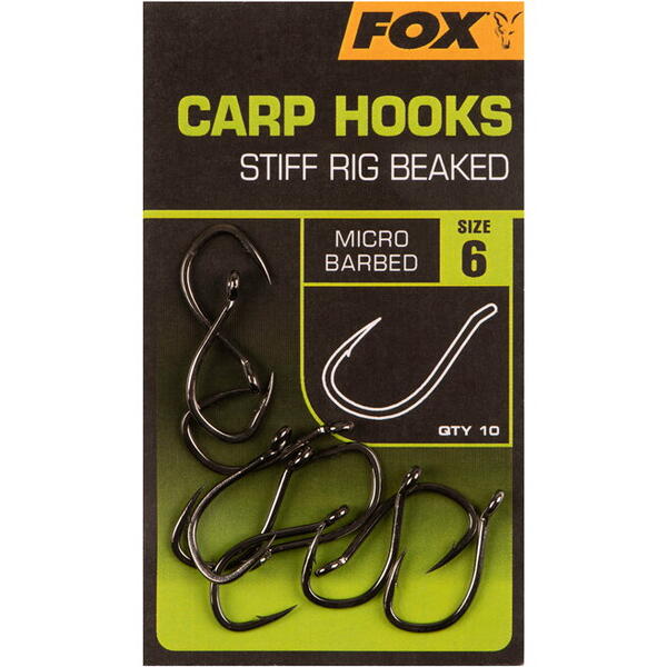 FOX CARLIG STIFF RIG BEAKED MICRO BARBED NR.4 10BUC/PL