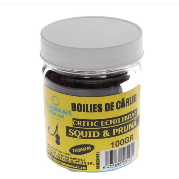 ARROW INT. BOILIES CLAUMAR FISHMEAL DE CARLIG CRITIC ECHILIBRAT SQUID&PRUNA 16,20MM/100G