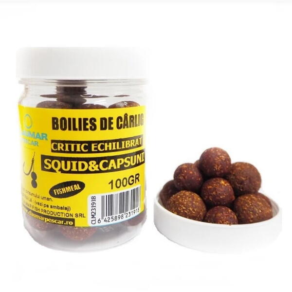 ARROW INT. BOILIES CLAUMAR FISHMEAL DE CARLIG CRITIC ECHILIBRAT SQUID&CAPSUNI 16,20MM/100G