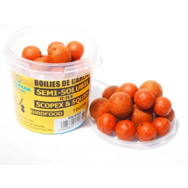 ARROW INT. BOILIES CLAUMAR BIRDFOOD DE CARLIG SEMI-SOLUBIL SCOPEX&SQUID 100GR