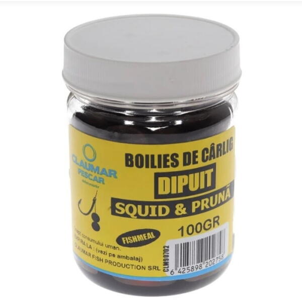ARROW INT. BOILIES CLAUMAR FISHMEAL DE CARLIG TARE DIPUIT SQUID&PRUNA 20MM/100G