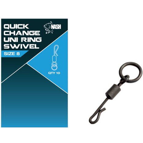NASH TACKLE VARTEJ QUICK CHANGE RING SWIVEL 10BUC/PL NR.8