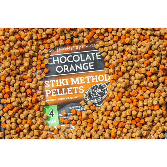 PRESTON INNOVATION PELETE SONUBAITS STIKI METHOD PELLETS CHOCOLATE ORANGE 4MM 650G